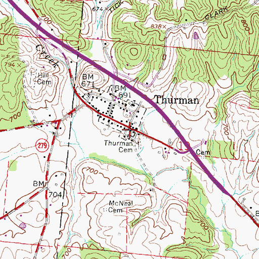 Topographic Map of Centerville Fire Department, OH