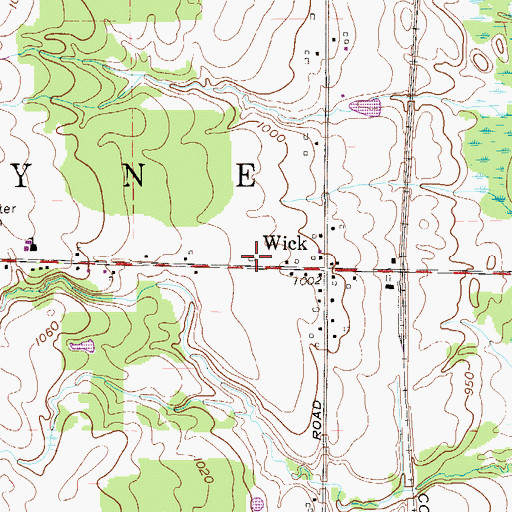 Topographic Map of Wayne Township Volunteer Fire Department, OH