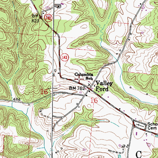 Topographic Map of Columbia Township Volunteer Fire and Emergency Medical Services Department, OH