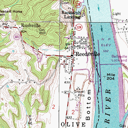 Topographic Map of Olive Township Volunteer Fire and Emergency Medical Services Department, OH