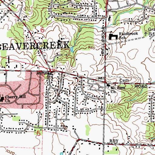 Topographic Map of Beavercreek Township Fire and Emergency Medical Services Station 64, OH