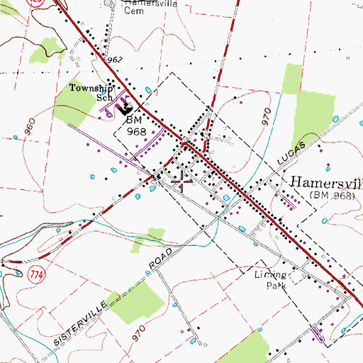Topographic Map of Hamersville Fire - Emergency Medical Services Department, OH