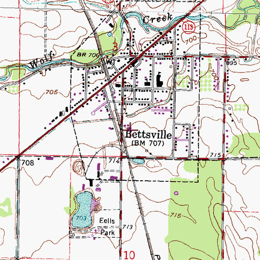 Topographic Map of Bettsville Fire Department and Emergency Medical Services Department, OH