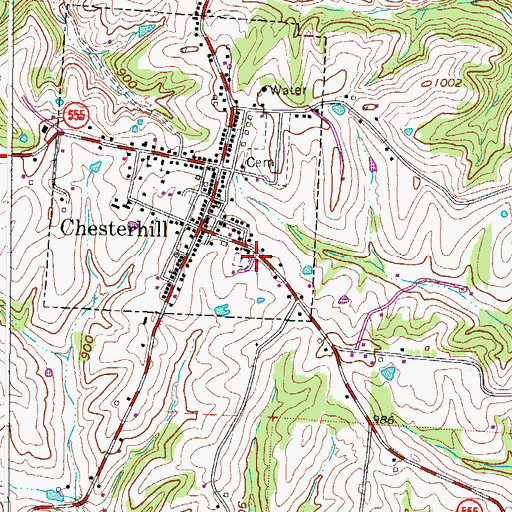 Topographic Map of Chesterhill Volunteer Fire and Emergency Medical Services, OH