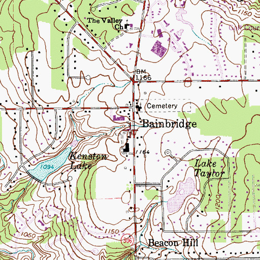 Topographic Map of Bainbridge Township Fire Department, OH