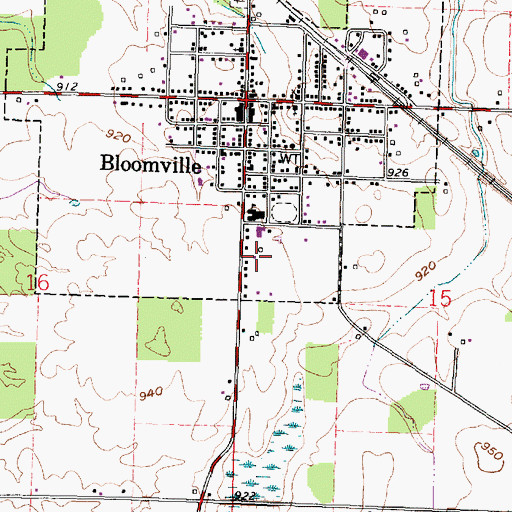 Topographic Map of Bloom Township Fire and Emergency Medical Services Department, OH