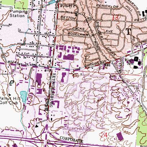 Topographic Map of Truro Township Fire Department Station 162, OH