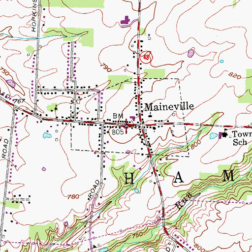 Topographic Map of Hamilton Township Fire and Rescue Station 76, OH