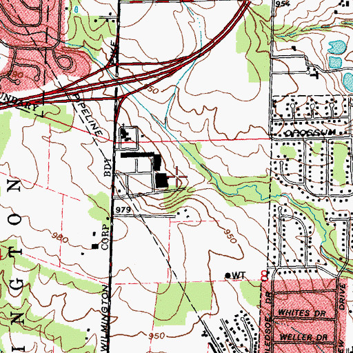 Topographic Map of Sugarcreek Township Fire Department - Station 2, OH