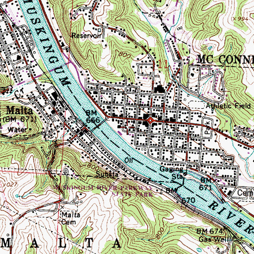 Topographic Map of M and M Fire and Emergency Medical Services Department, OH