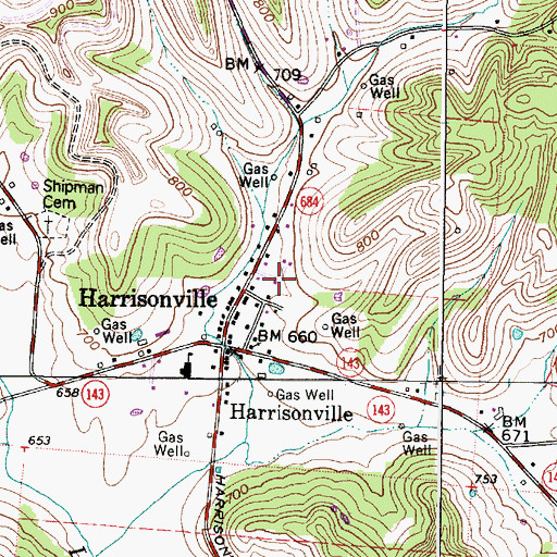Topographic Map of Scipio Township Volunteer Fire Department, OH