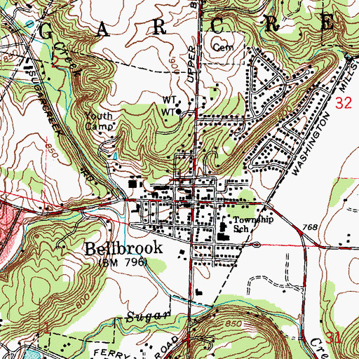 Topographic Map of Bellbrook Fire Dept Station 1, OH