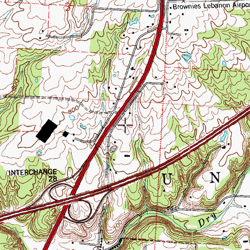 Topographic Map of Lebanon Fire Station and Emergency Medical Services Station 42, OH