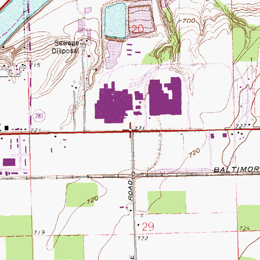 Topographic Map of General Motors Powertrain Fire Brigade, OH