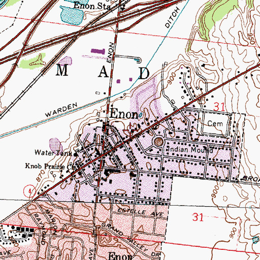 Topographic Map of Mad River Township Fire and Emergency Medical Services, OH