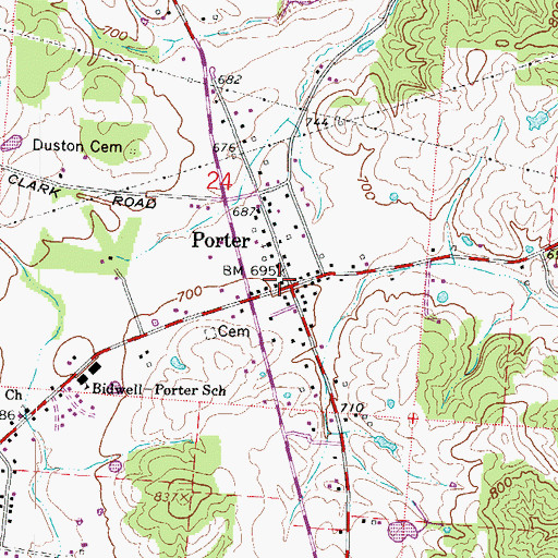 Topographic Map of Springfield Township Fire Department, OH