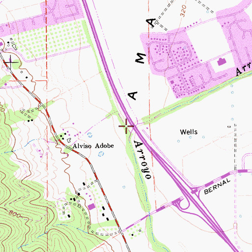 Topographic Map of Arroyo Valle, CA