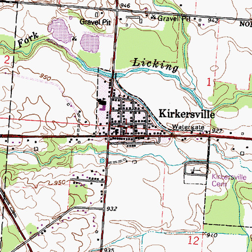 Topographic Map of West Licking Joint Fire District Station 2, OH