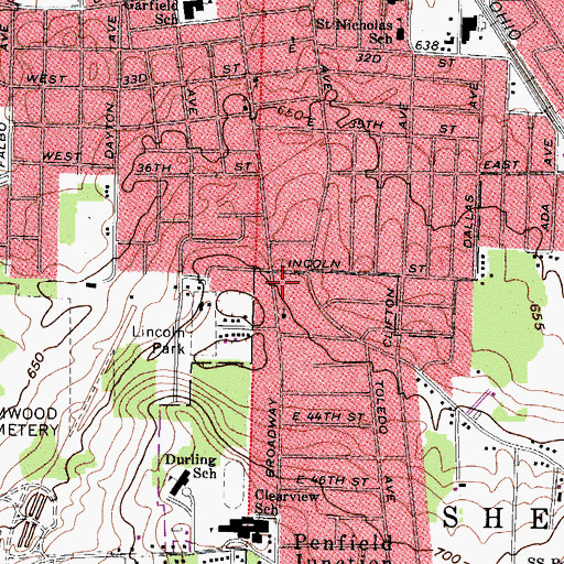 Topographic Map of Sheffield Township Fire Department Station 1, OH