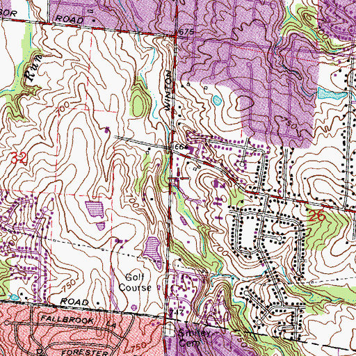 Topographic Map of Fairfield Fire Department Station 3, OH