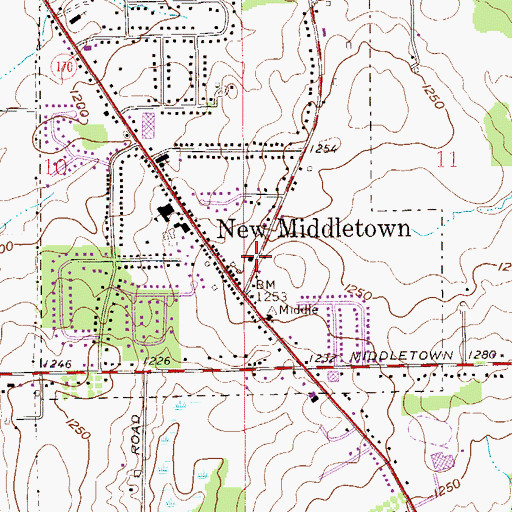 Topographic Map of Springfield Township Fire Department Station 21, OH