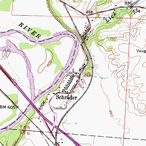 Topographic Map of Springfield Township Volunteer Fire Department Station 2, OH