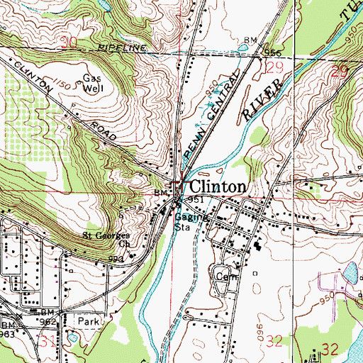 Topographic Map of Clinton Fire Department Station 2, OH