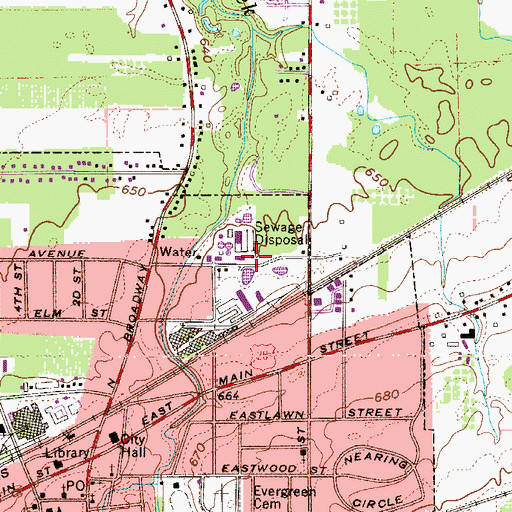 Topographic Map of Geneva Fire Department Station 2, OH