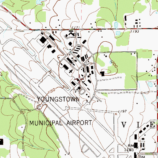 Topographic Map of Youngstown Air Reserve Station Fire Department, OH
