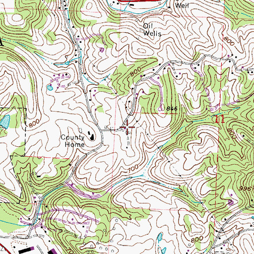 Topographic Map of Reno Volunteer Fire Department Station 2, OH