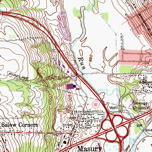 Topographic Map of Brookfield Township Fire Department Station 2, OH