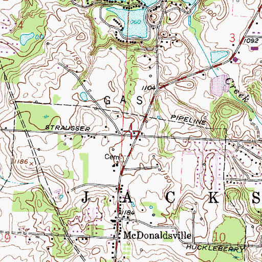 Topographic Map of Jackson Township Fire Department Station 3, OH