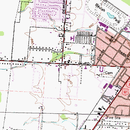 Topographic Map of Jackson Township Fire Department Station 201, OH