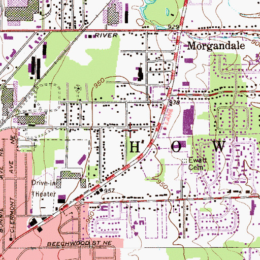 Topographic Map of Howland Township Fire Department Station 32, OH