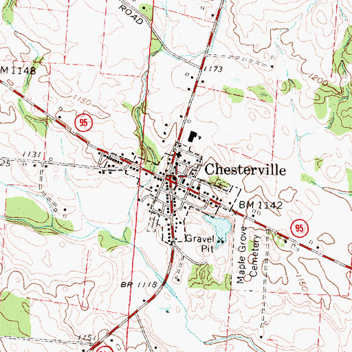 Topographic Map of Big Walnut Joint Fire District Station 2, OH