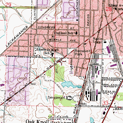 Topographic Map of Marion City Fire Department Station 2, OH