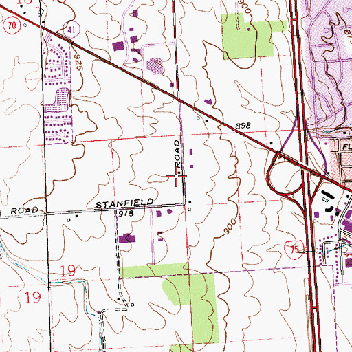 Topographic Map of Troy Fire Department Station 3, OH