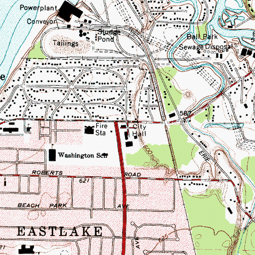 Topographic Map of Eastlake Fire Department, OH
