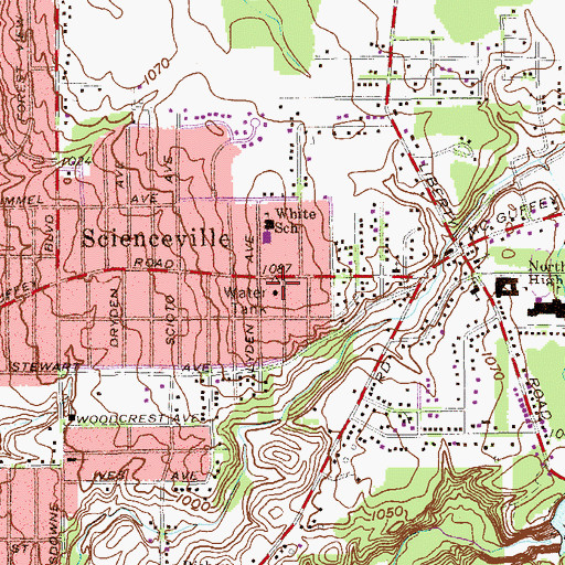 Topographic Map of Youngstown Fire Department Station 12, OH