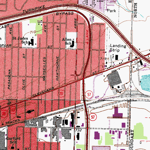 Topographic Map of LifeCare Ambulance - Station 8 Wheelchair Unit, OH