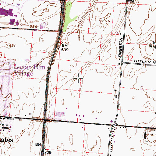 Topographic Map of Pickaway Plains Ambulance Service, OH