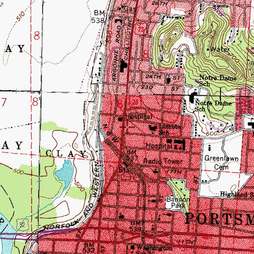 Topographic Map of American Ambulance, OH