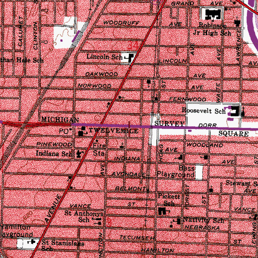 Topographic Map of Lucas County Emergency Medical Services - Life Squad 4, OH