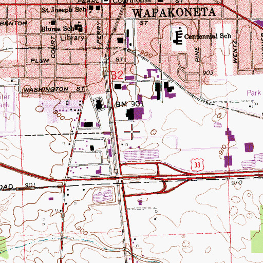 Topographic Map of Integrity Ambulance Service, OH