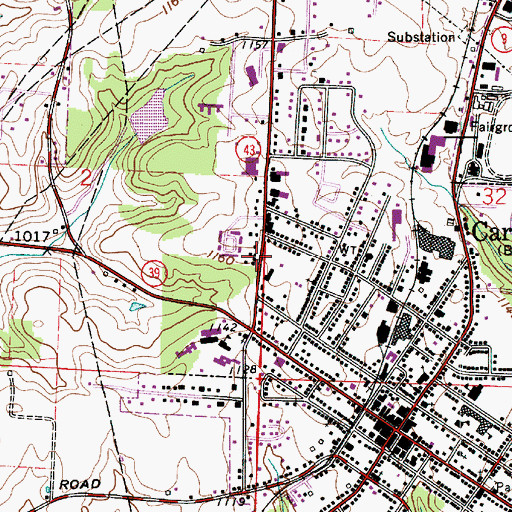Topographic Map of Emergency Medical Transport Carrollton Station 3, OH