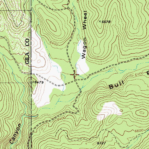 Topographic Map of Wagon Wheel Canyon, AZ
