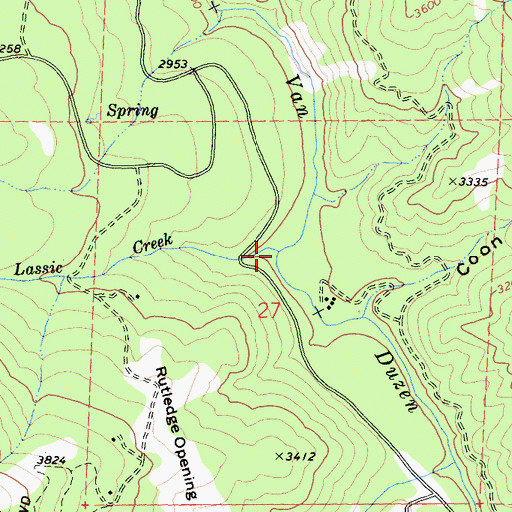 Topographic Map of Black Lassic Creek, CA