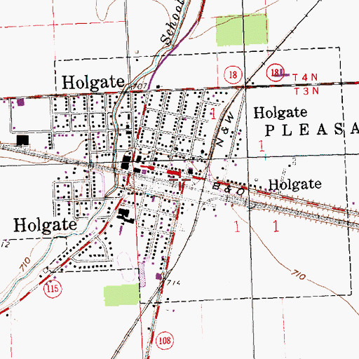 Topographic Map of Henry County South Joint Ambulance District Holgate Emergency Medical Services, OH