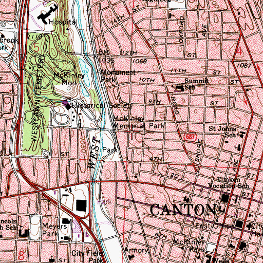 Topographic Map of Ambulance Associates, OH