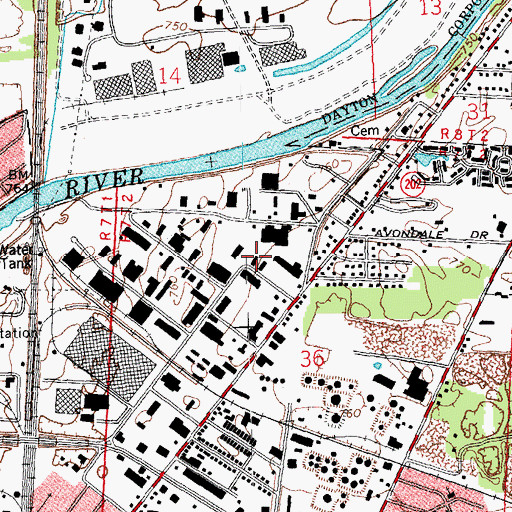 Topographic Map of American Ambulette and Ambulance Service, OH
